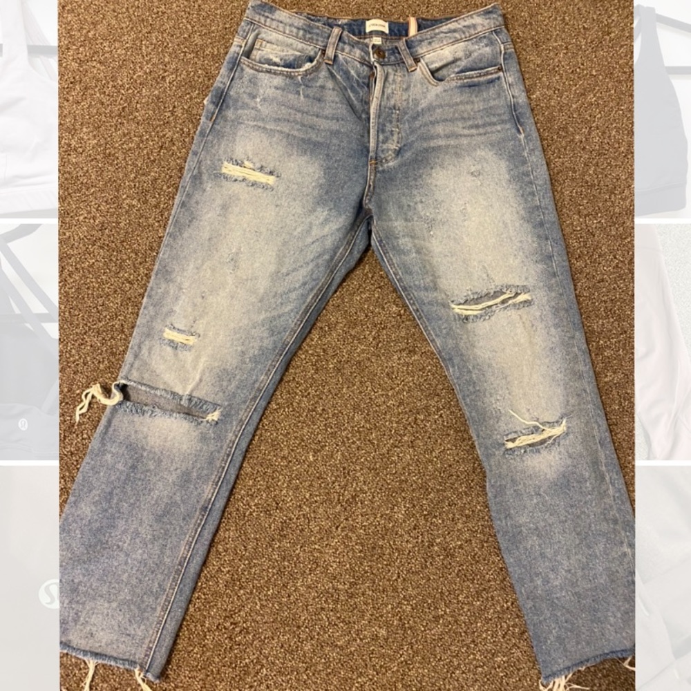 Sneak peek distressed denim
